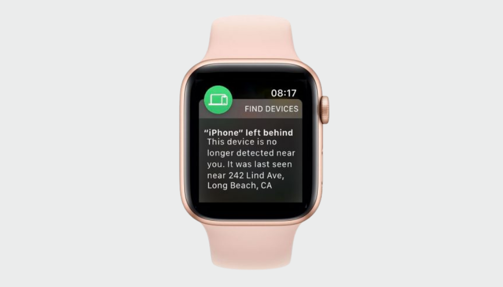 get 'left behind' alerts on apple watch