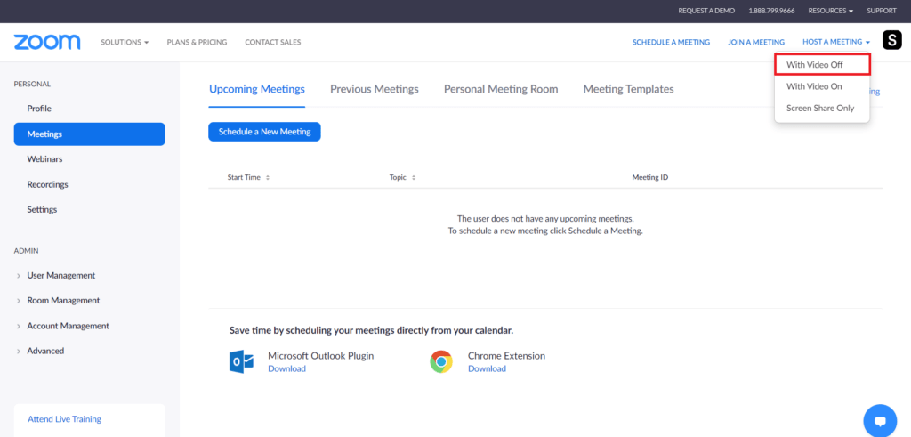 Host a Zoom Meeting with Video Off (Mirroring)