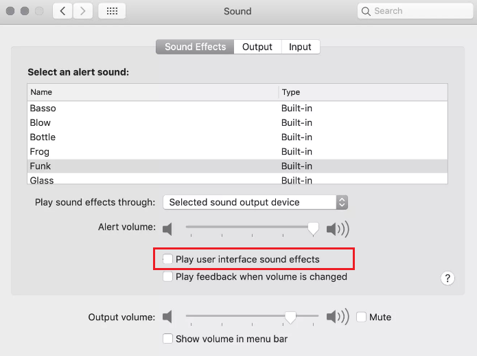 sound settings on macbook pro