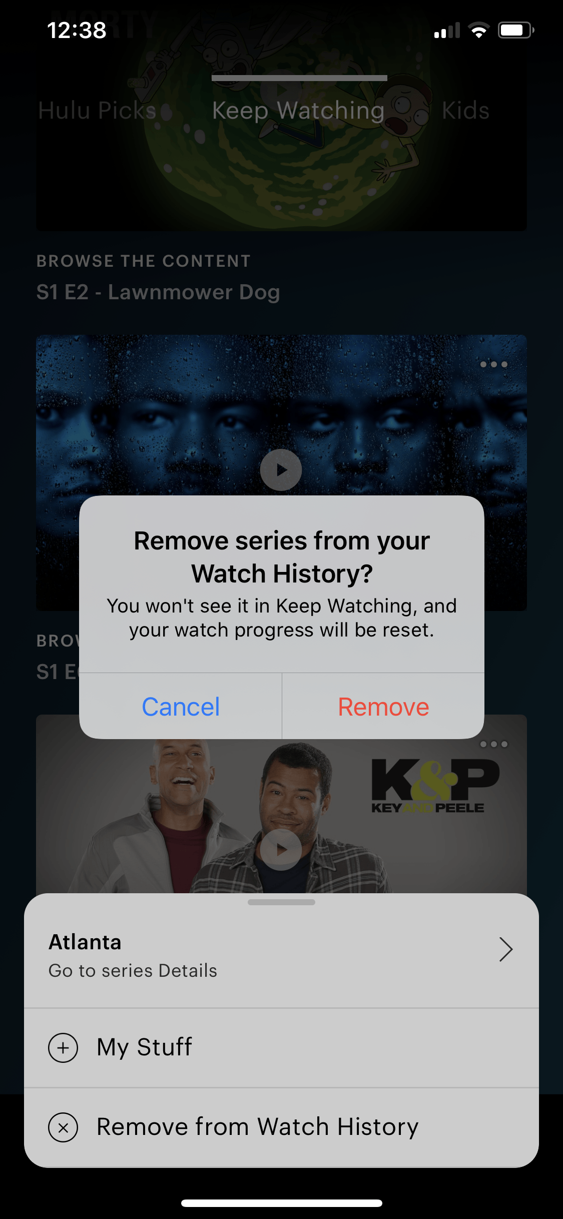 delete viewing history on hulu