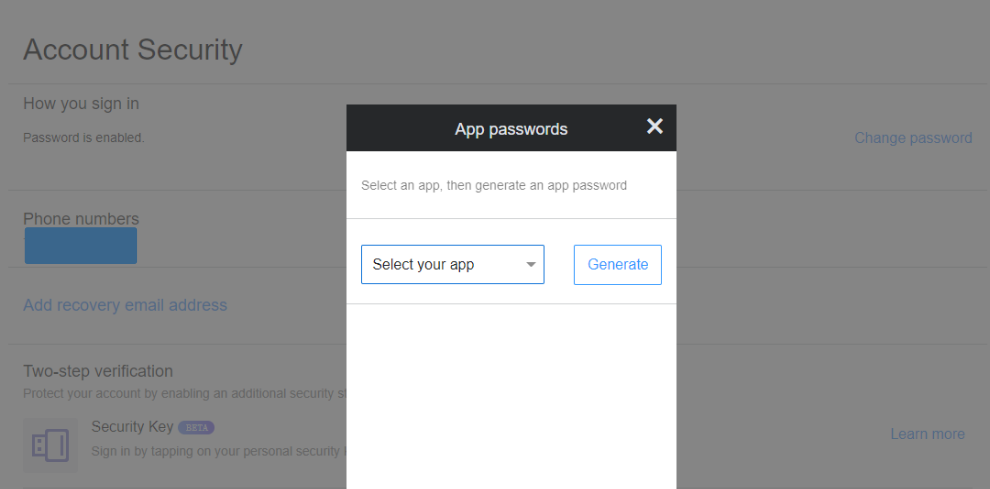 generate app-specific password to fix unable to verify account name or password in AOL Mail