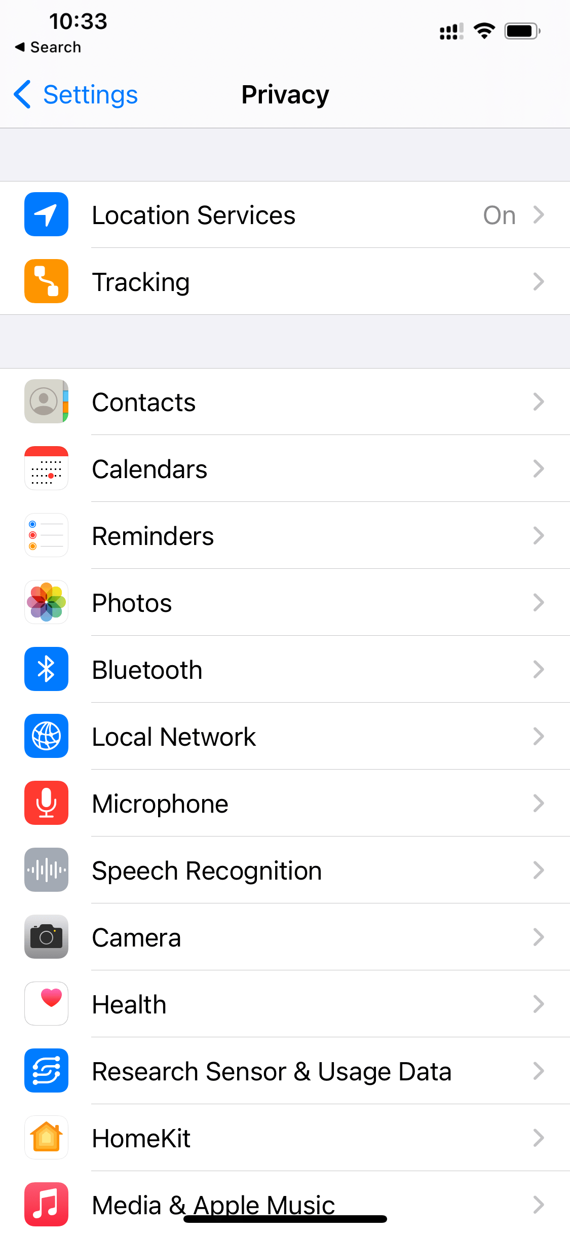 privacy iphone settings