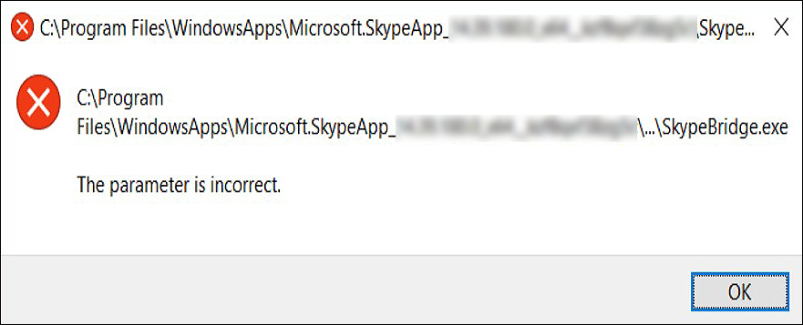 Skypebridge.exe error